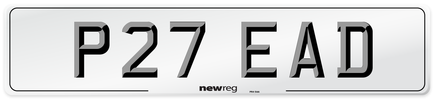 P27 EAD Number Plate from New Reg